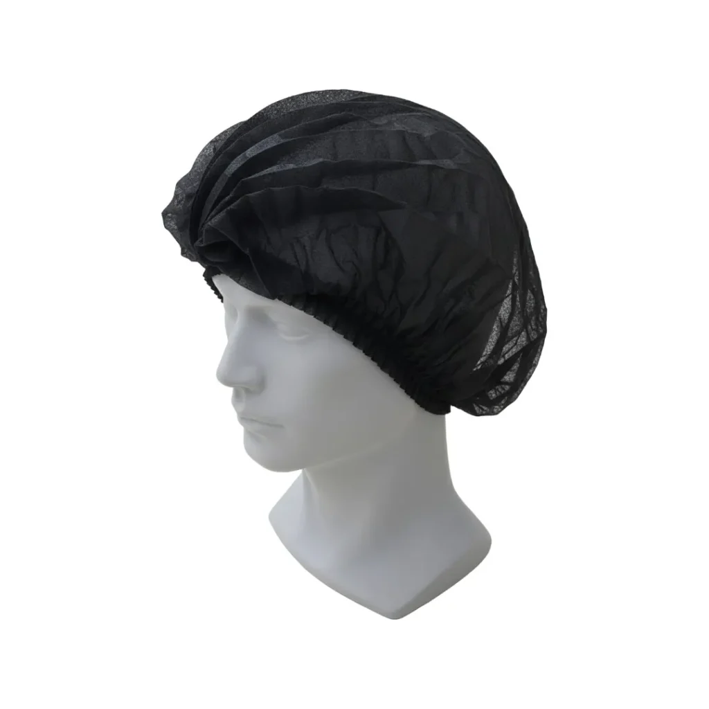 使い捨てヘッドキャップ ブラック レギュラー